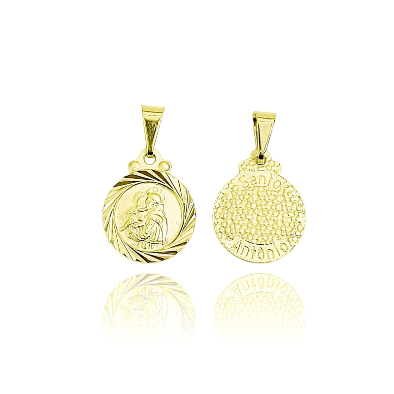 COLGANTE MEDALLA SAN ANTONIO BORDE 13MM ENCHAPADO ORO 18K - 5