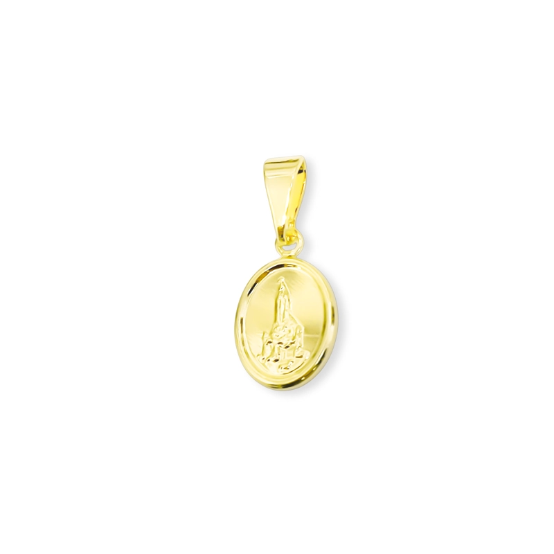 COLGANTE MEDALLA VIRGEN FATIMA OVALADO ENCHAPADO ORO 18K - 3