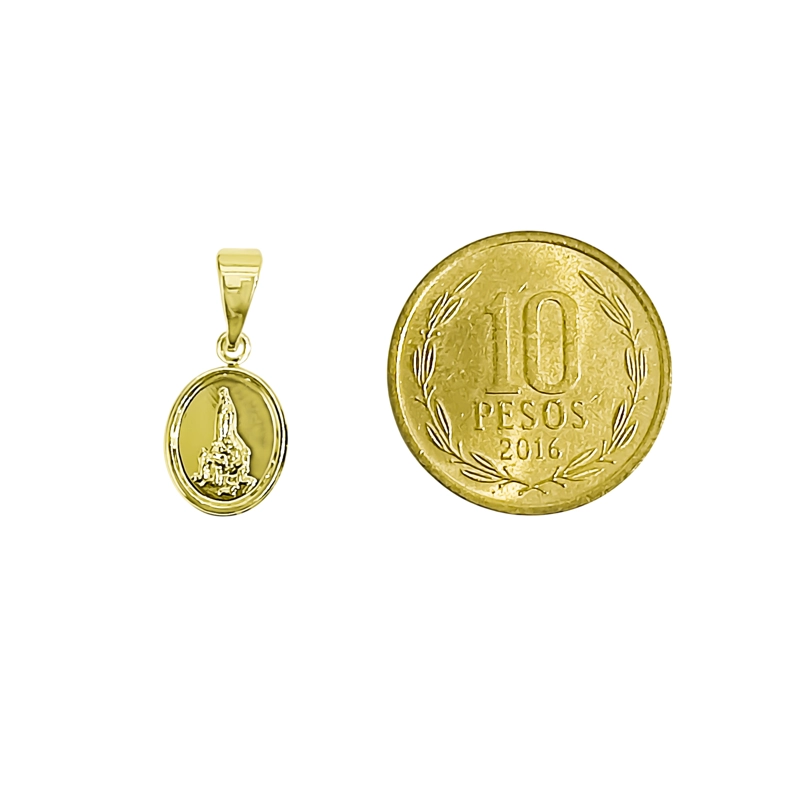 COLGANTE MEDALLA VIRGEN FATIMA OVALADO ENCHAPADO ORO 18K - 4