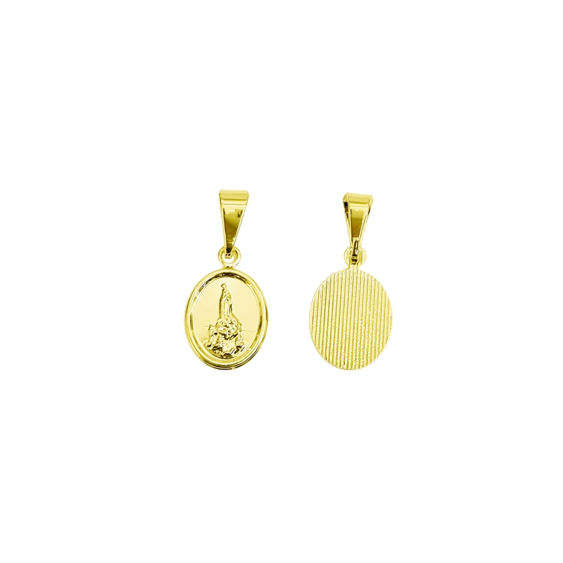 COLGANTE MEDALLA VIRGEN FATIMA OVALADO ENCHAPADO ORO 18K - 5