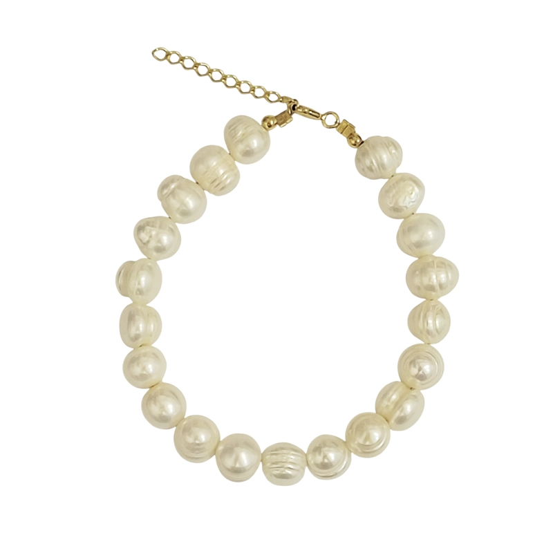 PULSERA PERLA DE RIO 8MM ENCHAPADO ORO 18K - 1