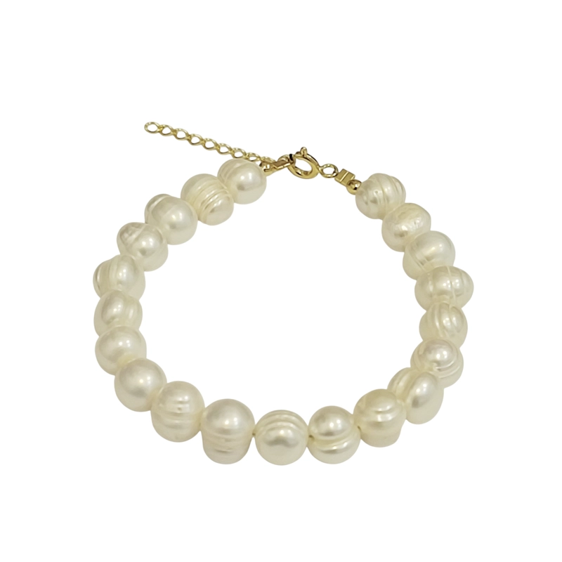 PULSERA PERLA DE RIO 8MM ENCHAPADO ORO 18K - 3
