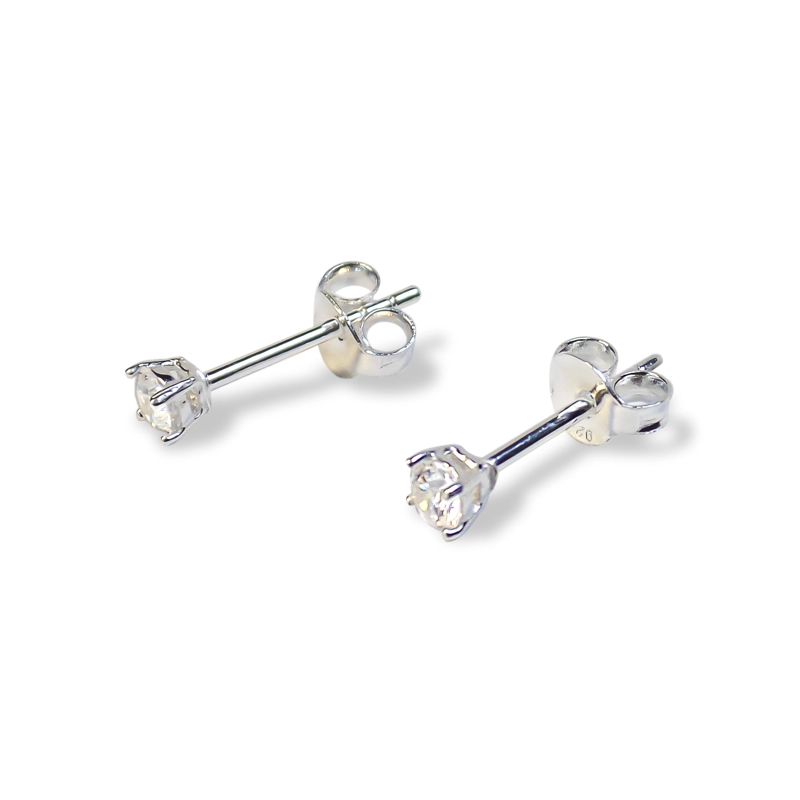 AROS CIRCON SOLITARIO GRIFAS 3MM PLATA FINA 925 - 1