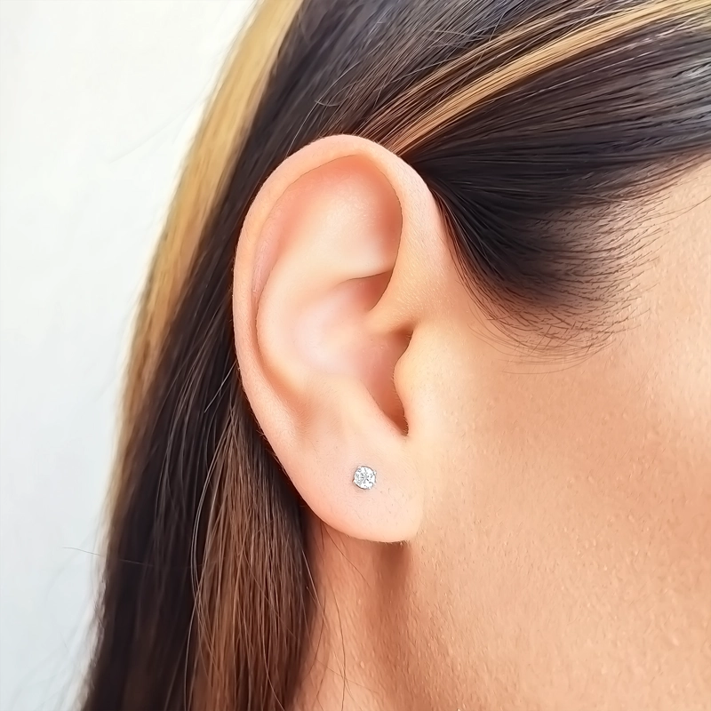 AROS CIRCON SOLITARIO GRIFAS 3MM PLATA FINA 925 - 2