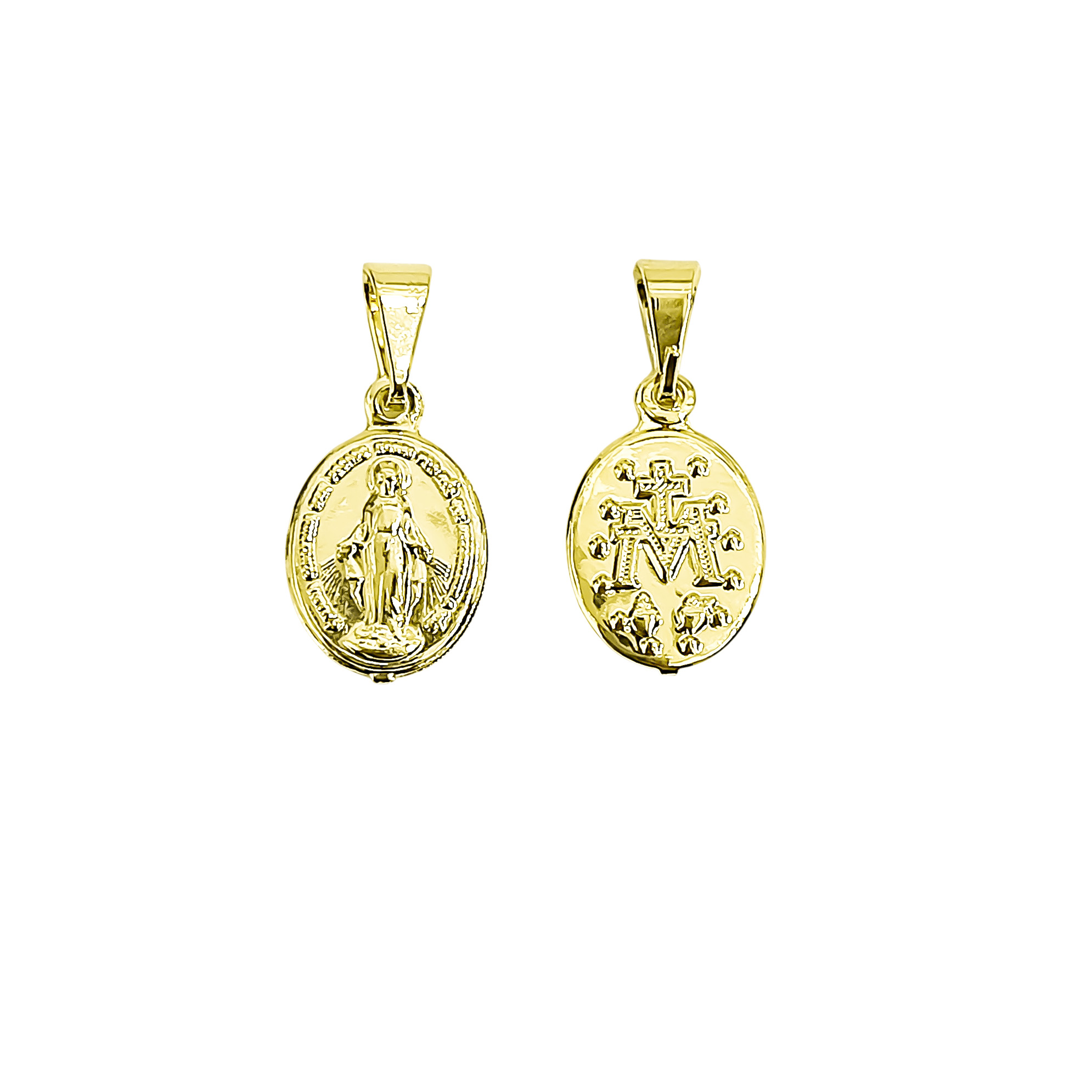COLGANTE MEDALLA VIRGEN DE LOS RAYOS 10MM OVALADO ENCHAPADO ORO 18K - 1