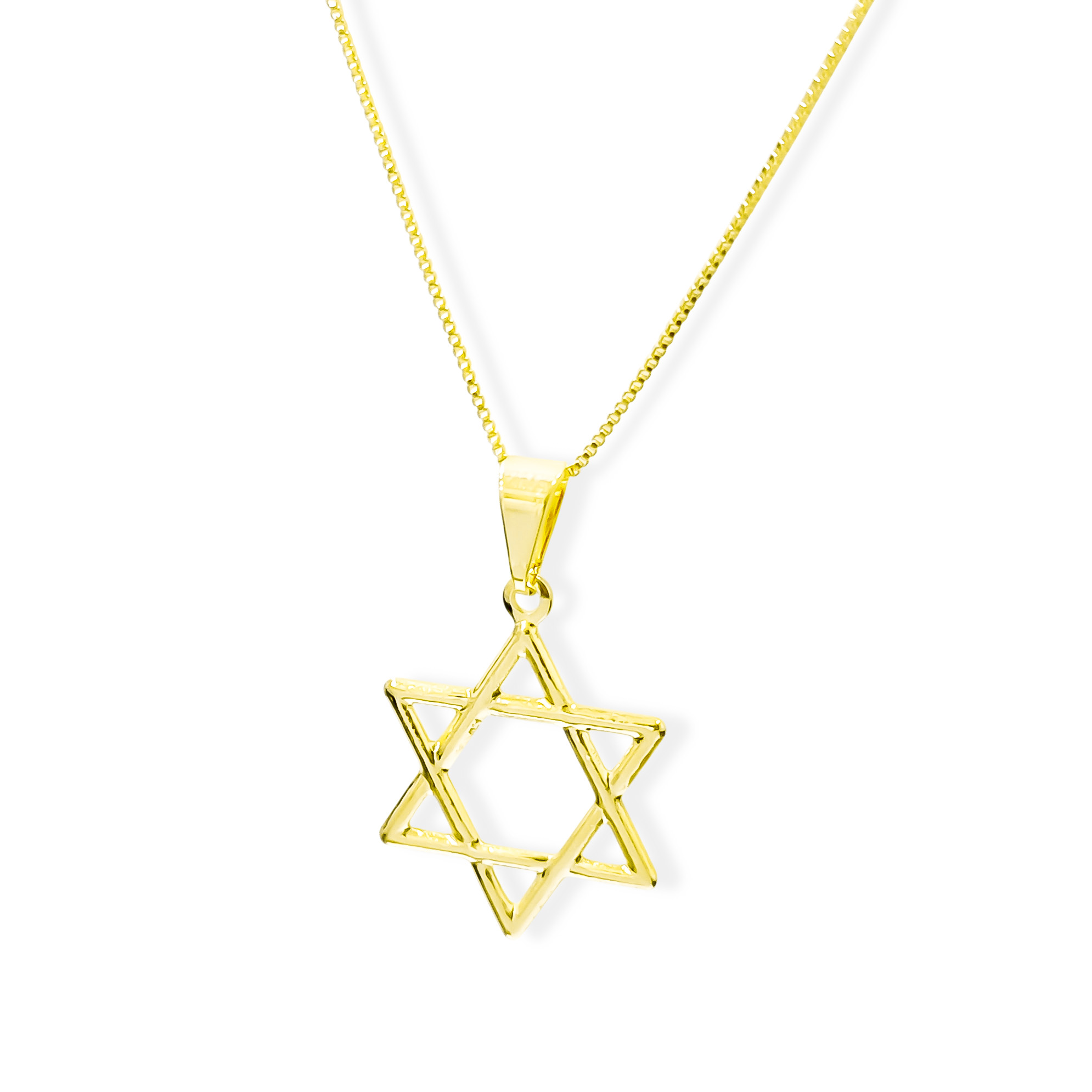 COLLAR ESTRELLA DE DAVID 16MM ENCHAPADO ORO 18K - 1