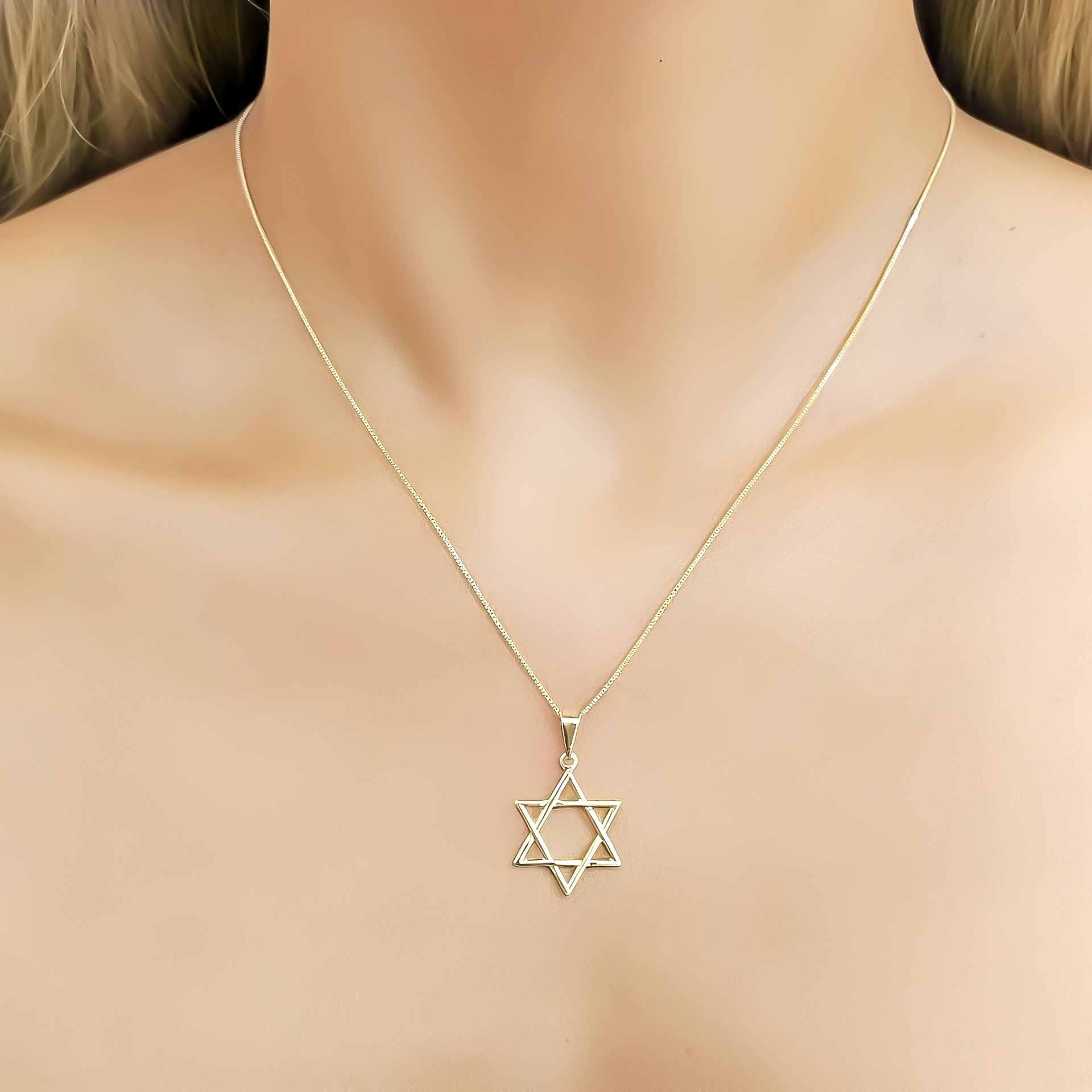 COLLAR ESTRELLA DE DAVID 16MM ENCHAPADO ORO 18K - 2