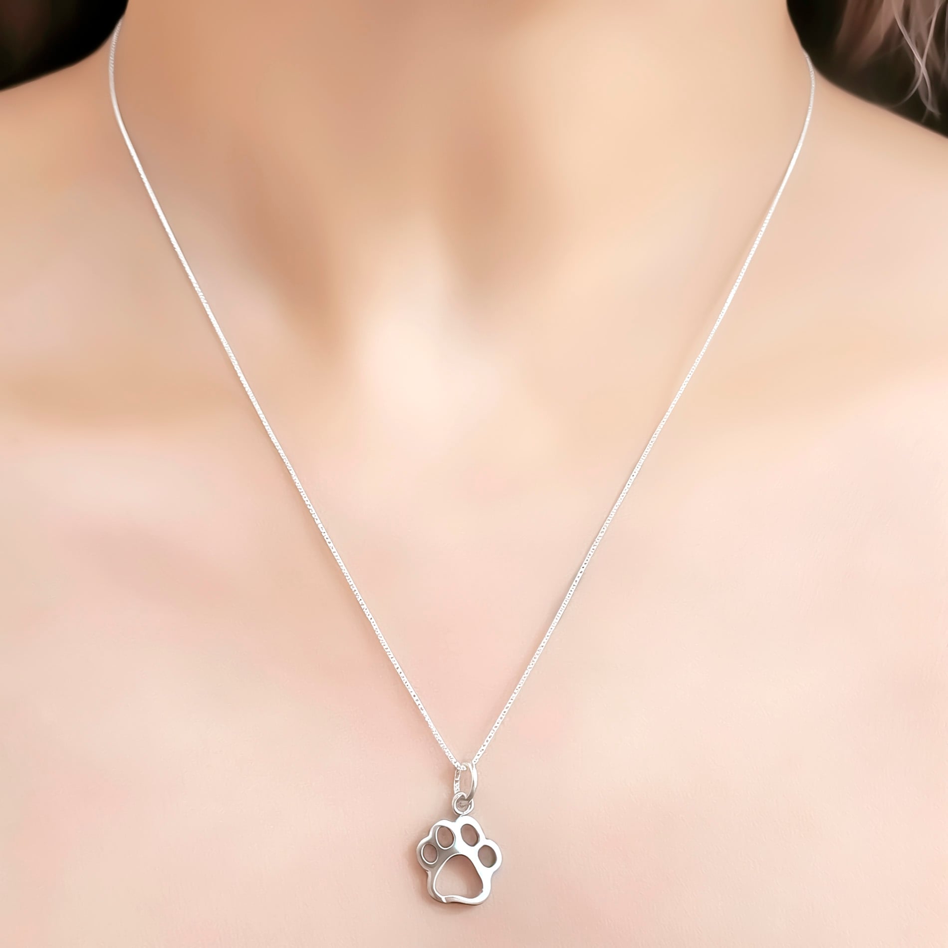 COLLAR HUELLA PERRO CALADA PLATA FINA 925 - 2
