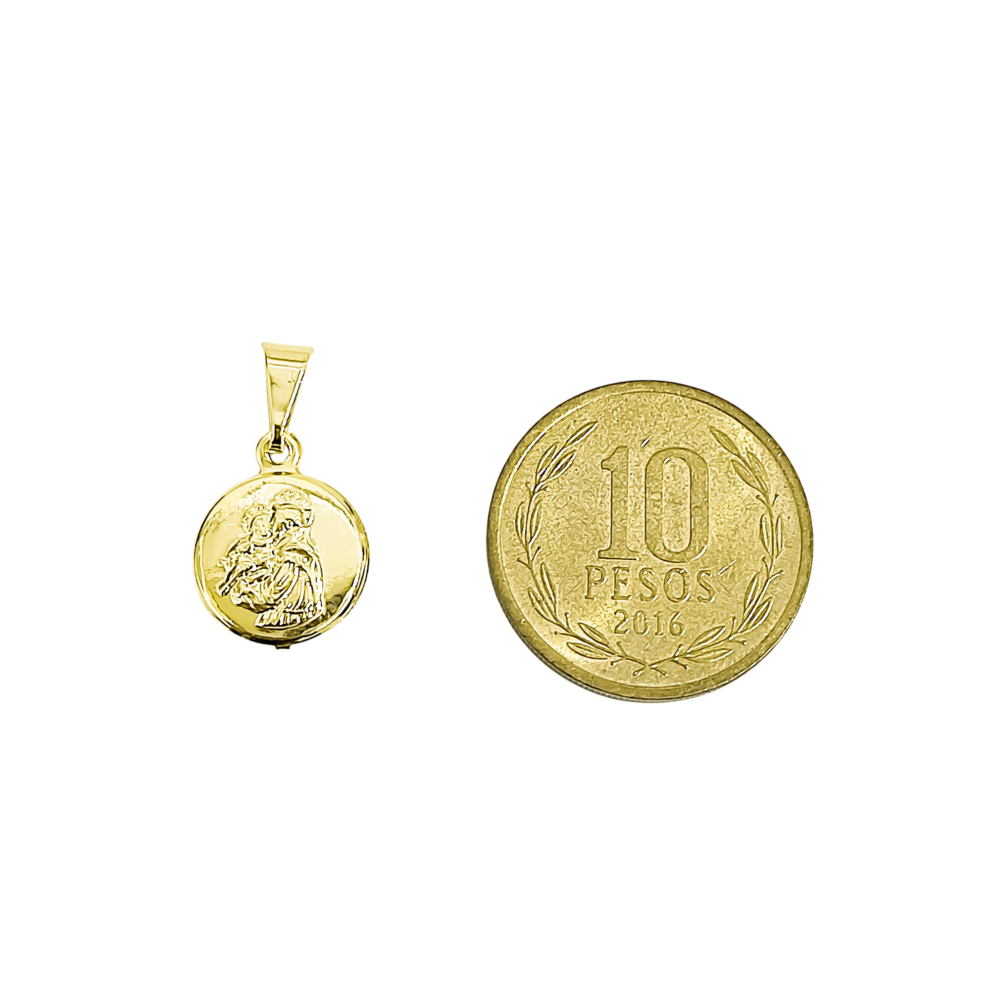 COLGANTE MEDALLA SAN ANTONIO 11MM ENCHAPADO ORO 18K - 3