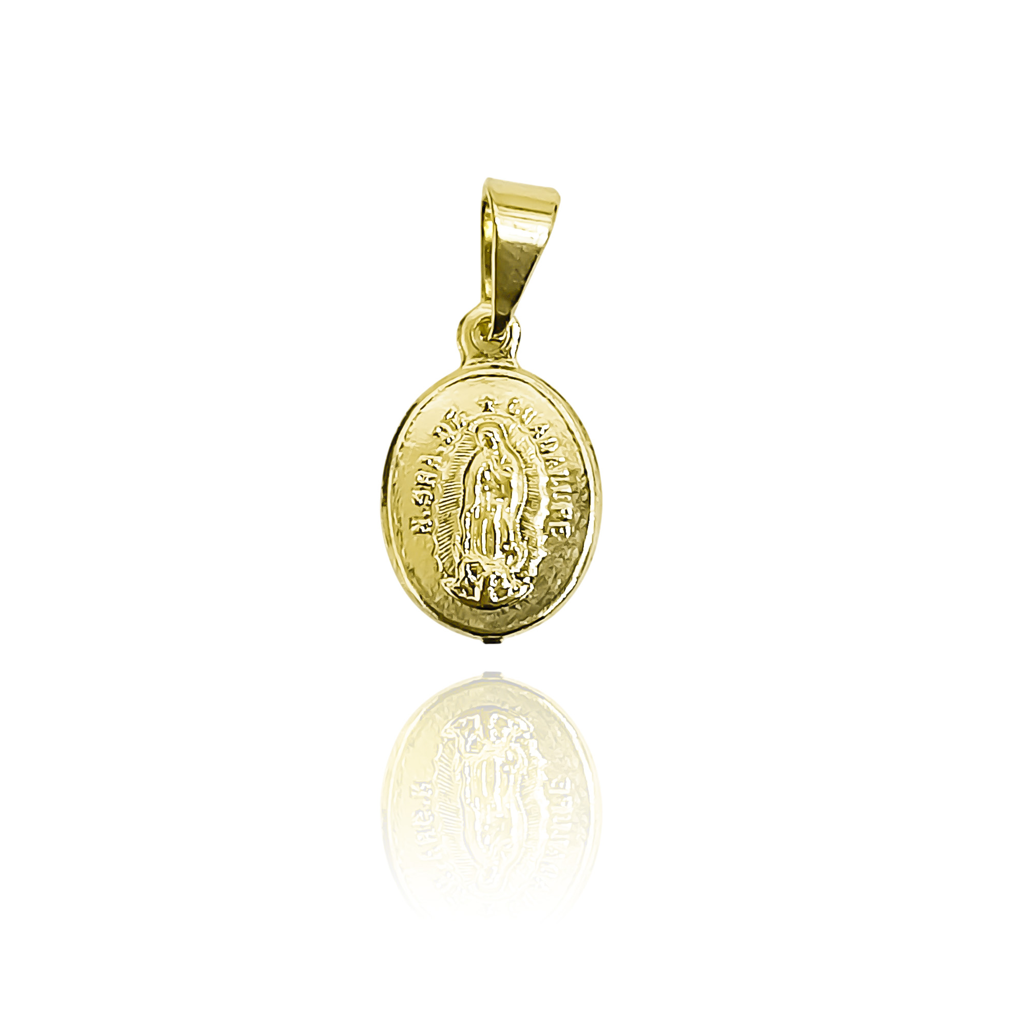 COLGANTE MEDALLA VIRGEN DE GUADALUPE OVALADO 10MM ENCHAPADO ORO 18K - 3