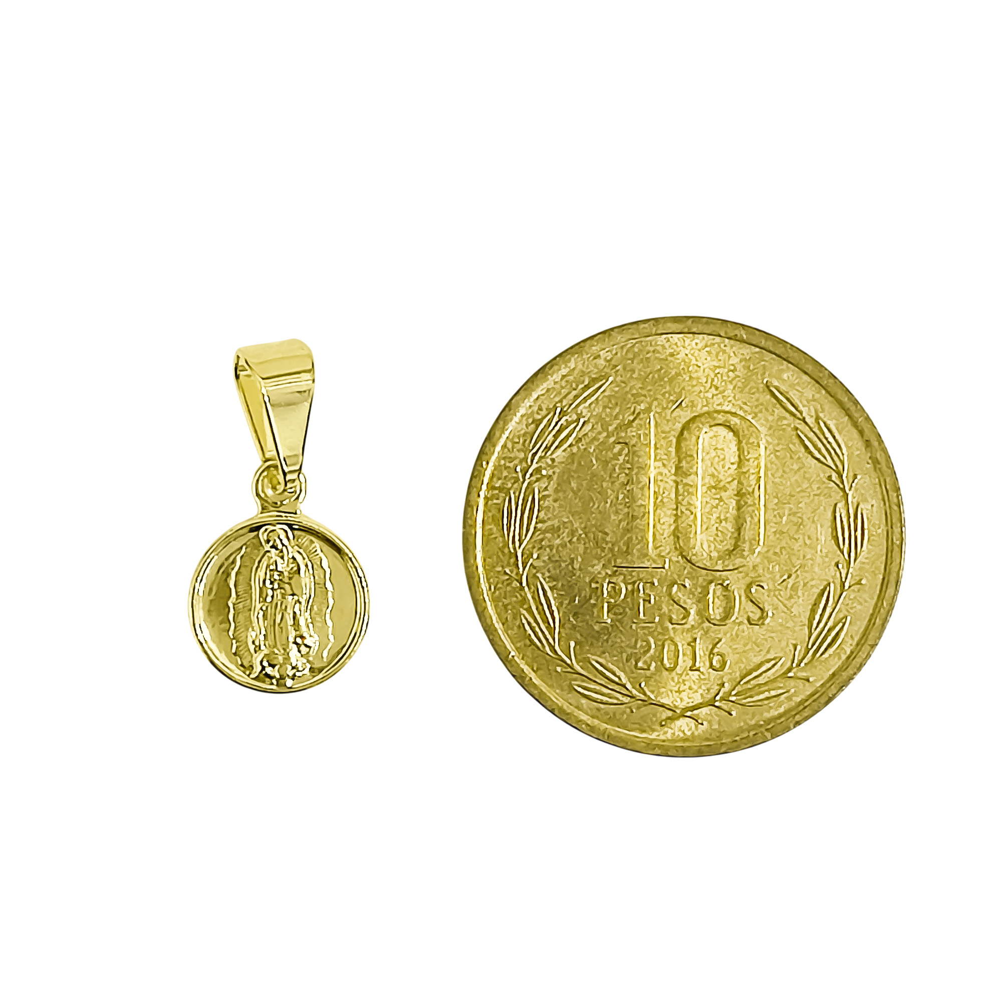COLGANTE MEDALLA VIRGEN DE GUADALUPE 9MM ENCHAPADO ORO 18K - 2