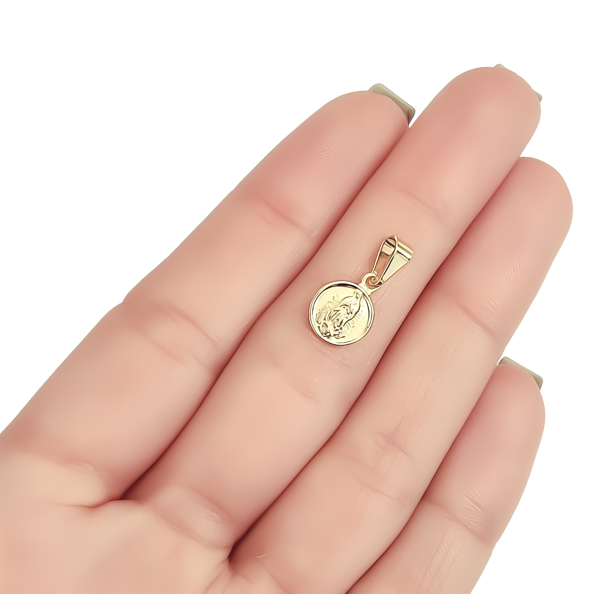 COLGANTE MEDALLA VIRGEN DE GUADALUPE 9MM ENCHAPADO ORO 18K - 4