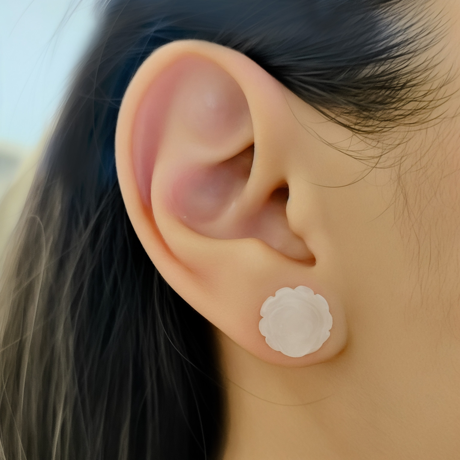 AROS CUARZO ROSA 12MM PLATA FINA 925 - 2