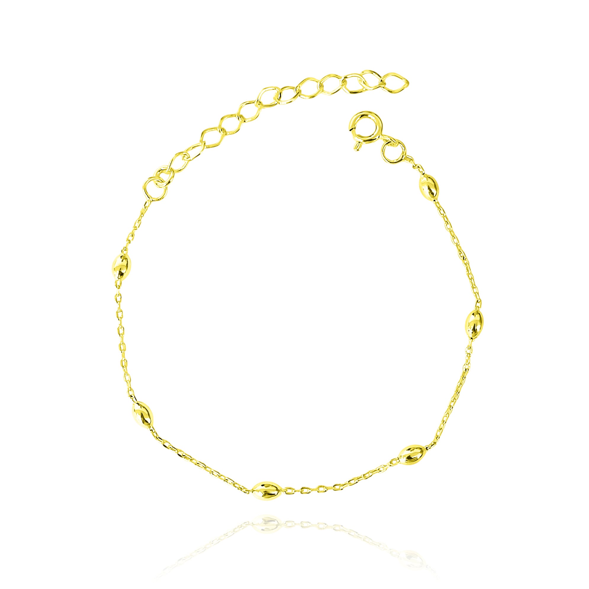 PULSERA 6 MELONES ESLABON LIMADO ENCHAPADO ORO 18K - 1