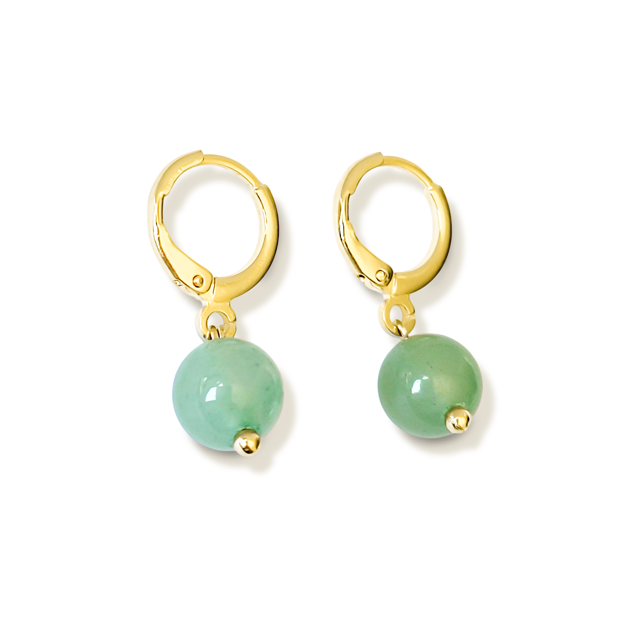 AROS ARGOLLA JADE 8MM ENCHAPADO ORO 18K - 1