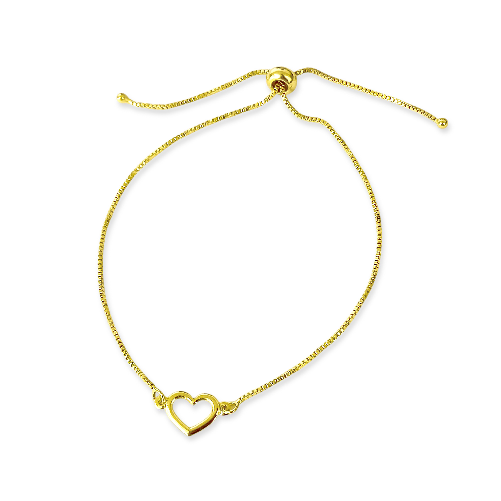 PULSERA CORAZON CALADO VENECIANA ENCHAPADO ORO 18K AJUSTABLE - 2