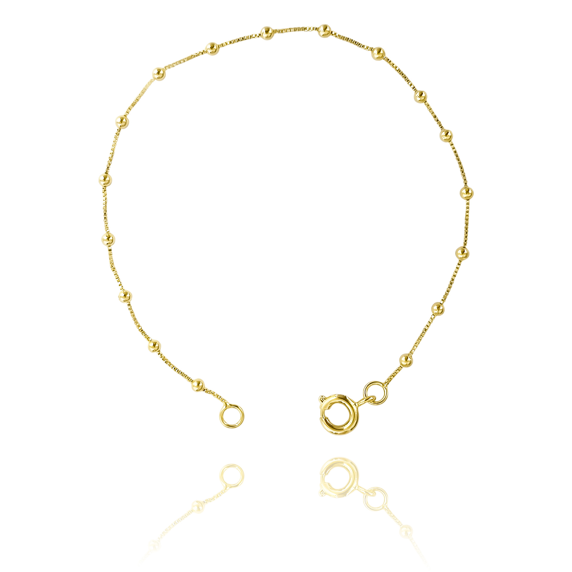 PULSERA BOLITAS 2MM VENECIANA ENCHAPADO ORO 18K - 1
