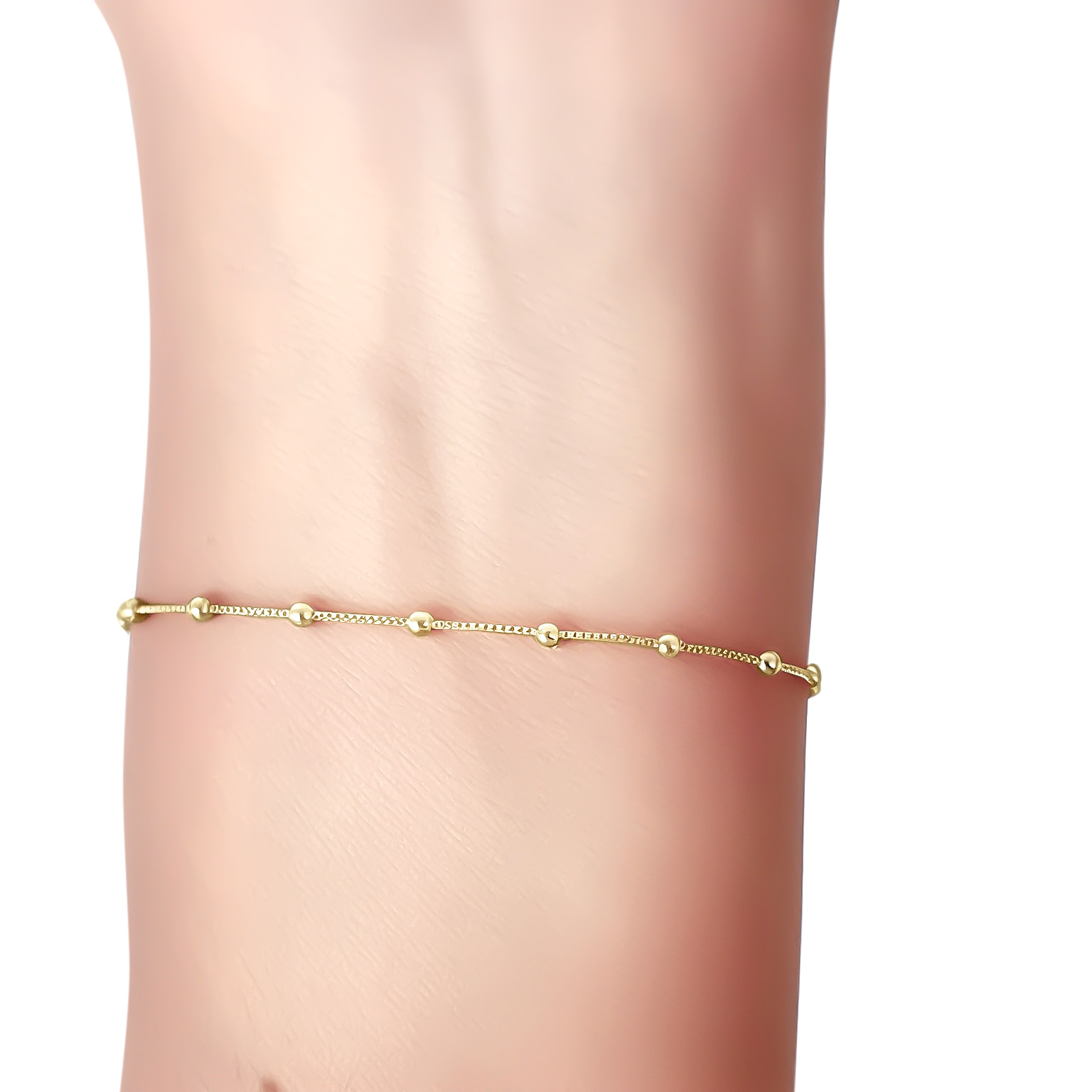 PULSERA BOLITAS 2MM VENECIANA ENCHAPADO ORO 18K - 3