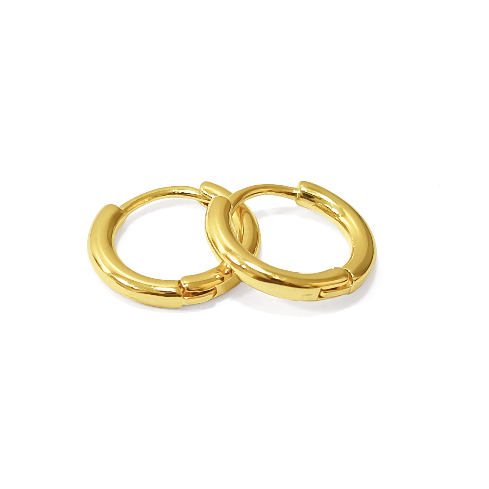 AROS ARGOLLAS BISAGRA 13 MM ENCHAPADO ORO 18K - 1