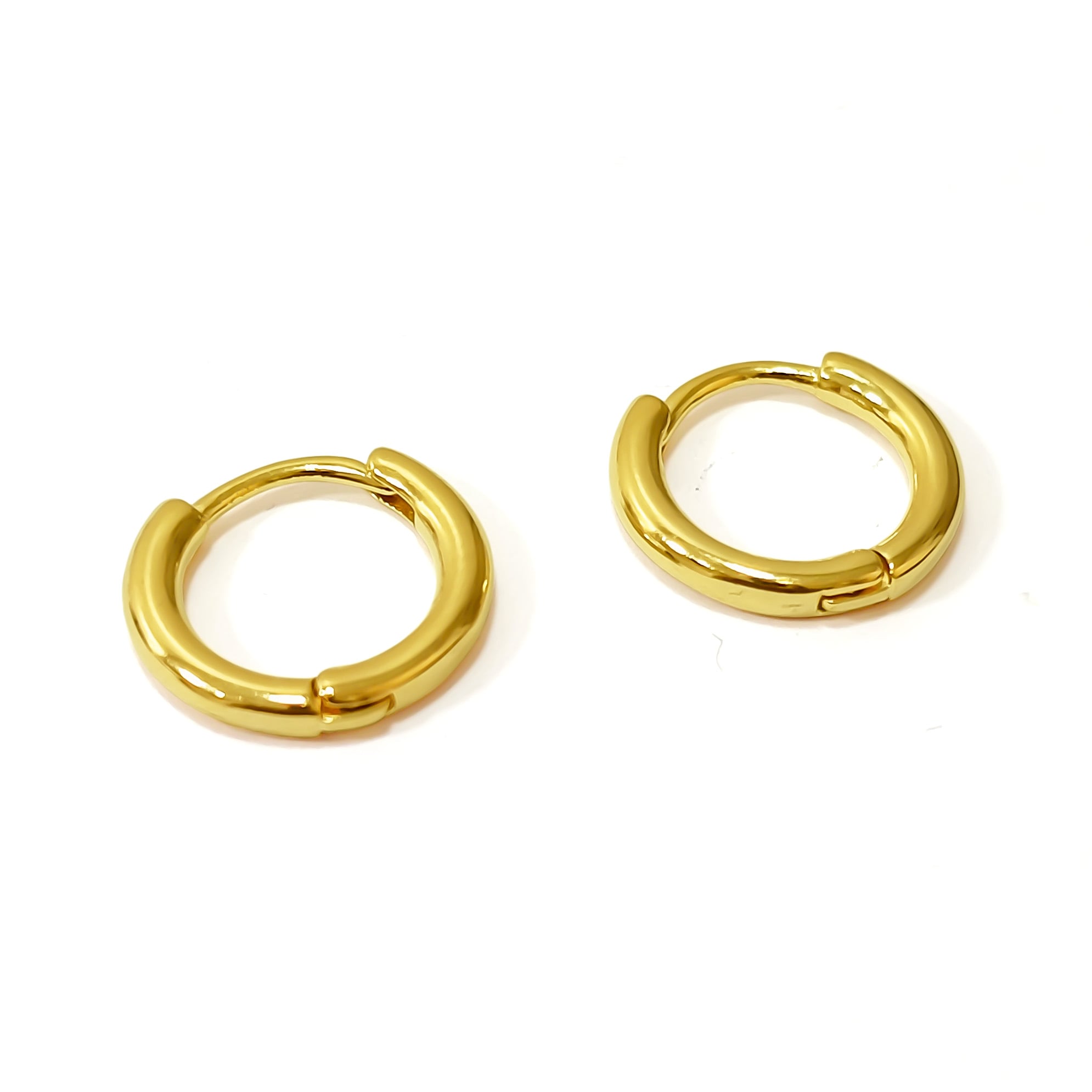 AROS ARGOLLAS BISAGRA 13 MM ENCHAPADO ORO 18K - 2