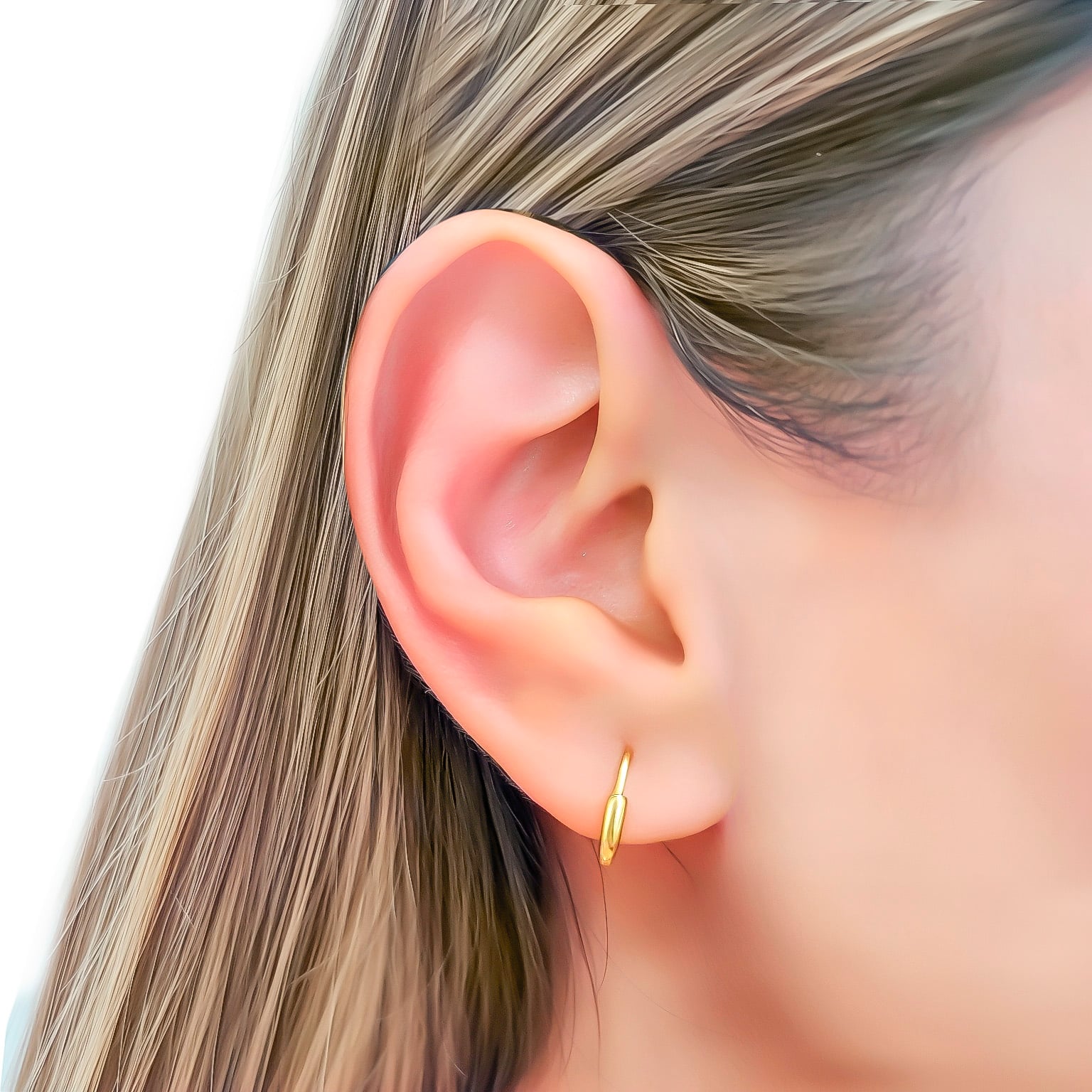 AROS ARGOLLAS BISAGRA 13 MM ENCHAPADO ORO 18K - 3