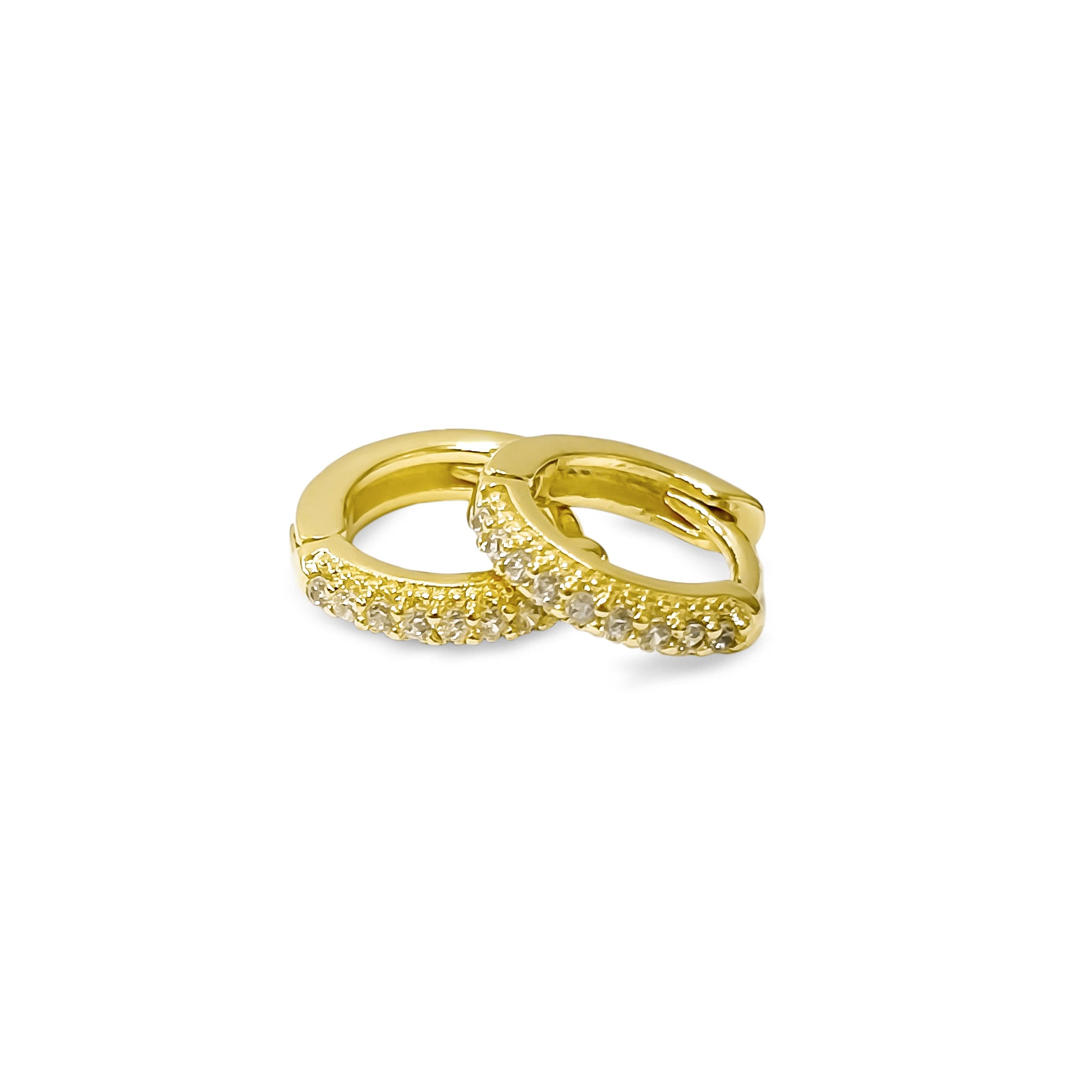 AROS ARGOLLA NIÑA CINTILLO MICRO CIRCON ENCHAPADO ORO 18K - 2