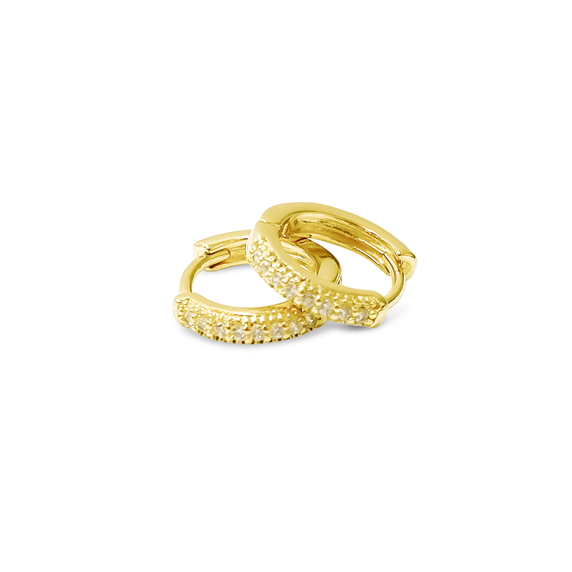 AROS ARGOLLA CINTILLO MICRO CIRCON 12MM ENCHAPADO ORO 18K - 1