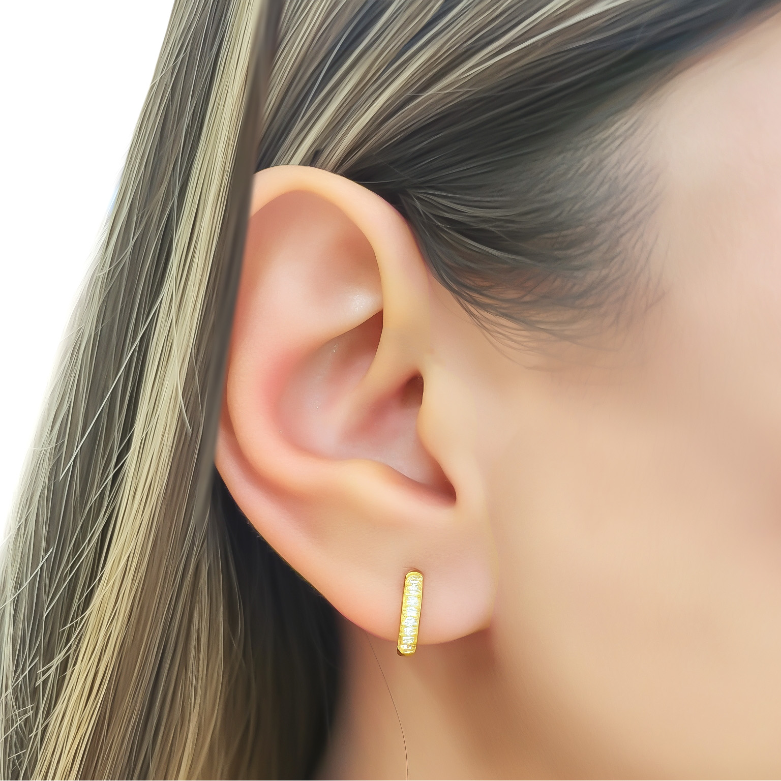 AROS ARGOLLA CINTILLO MICRO CIRCON 12MM ENCHAPADO ORO 18K - 3
