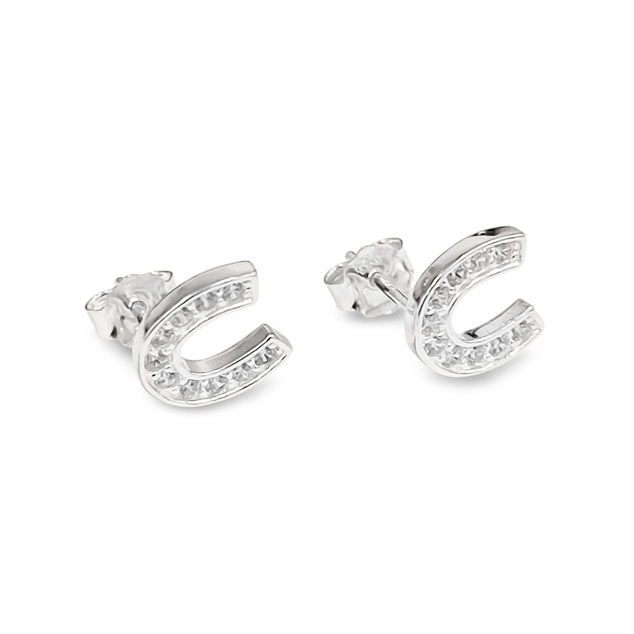 AROS HERRADURA CIRCON PLATA FINA 925 - 2