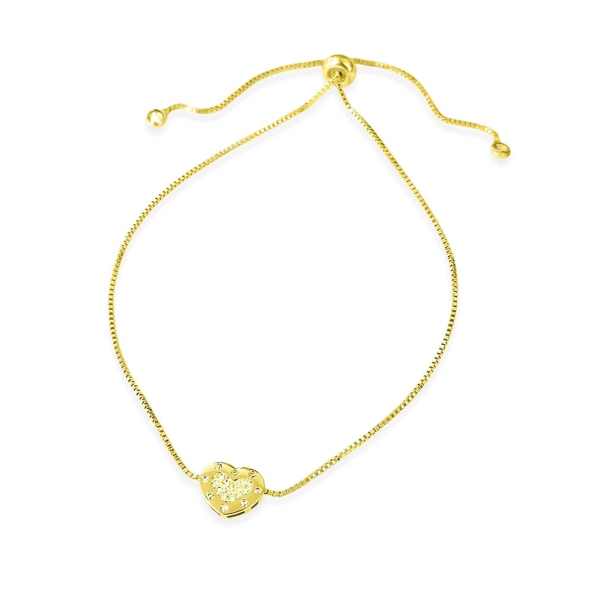 PULSERA CORAZON CIRCON BORDE ENCHAPADO ORO 18K - 2