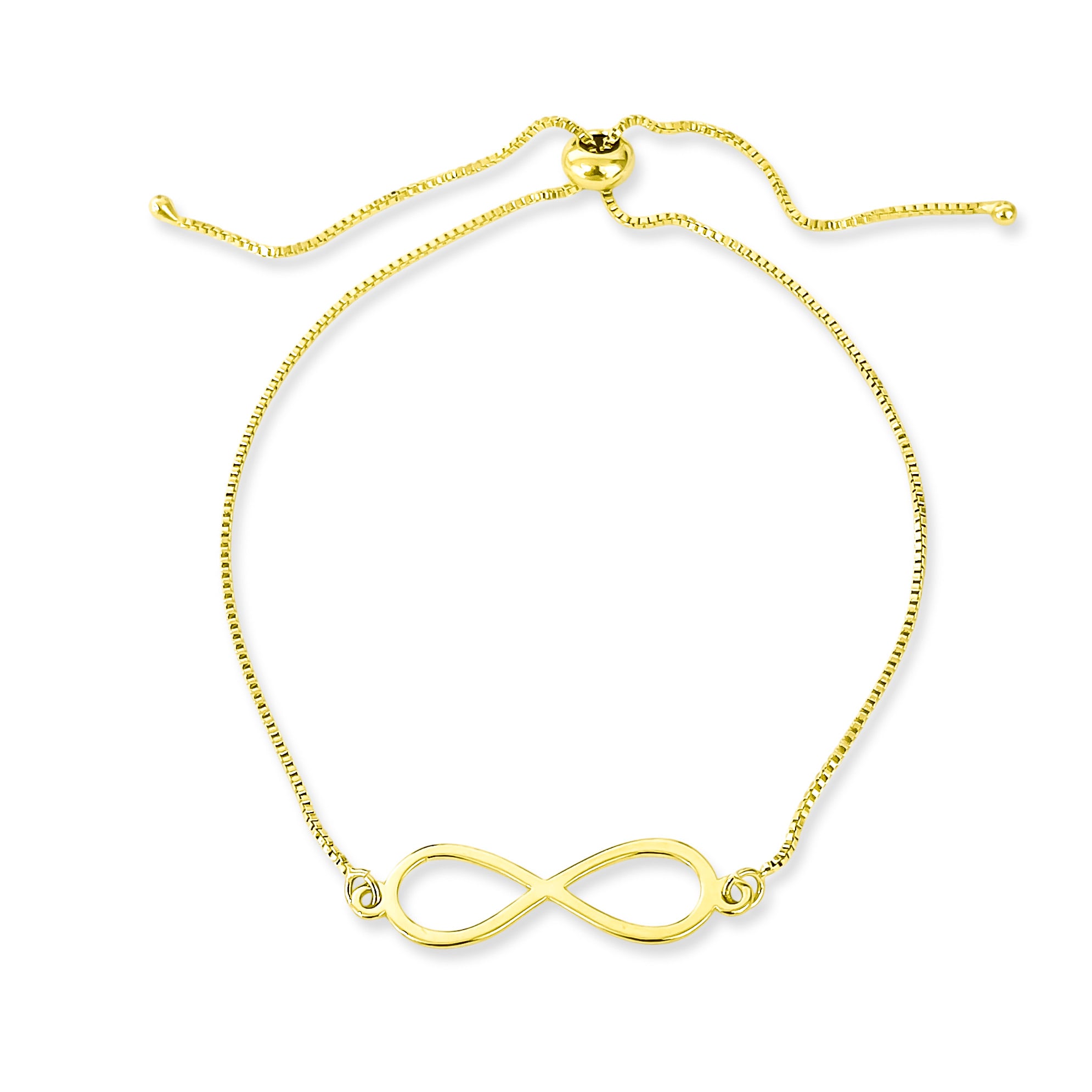 PULSERA INFINITO FINO LISO ENCHAPADO ORO 18K AJUSTABLE - 1