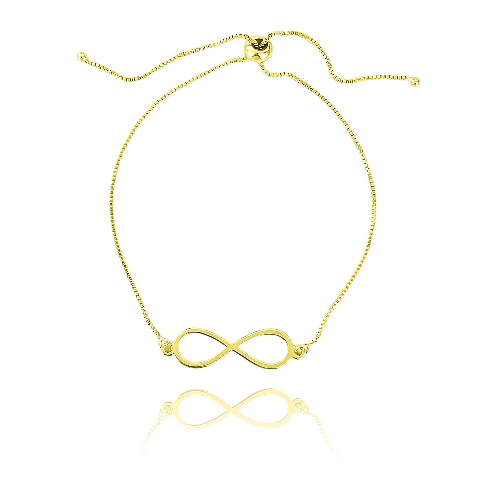 PULSERA INFINITO FINO LISO ENCHAPADO ORO 18K AJUSTABLE - 2