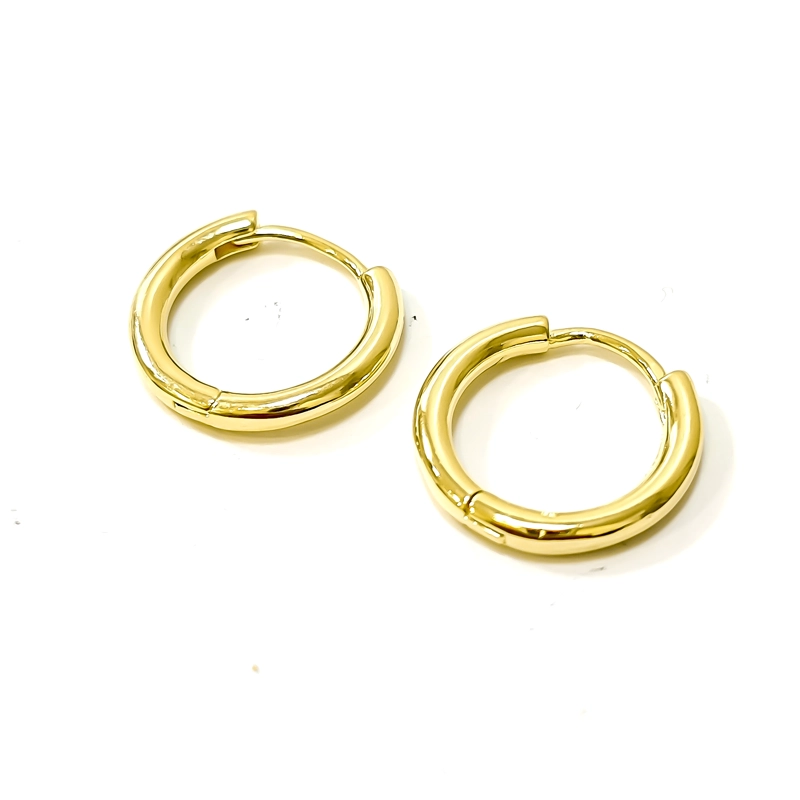 AROS ARGOLLAS BISAGRA 15 MM ENCHAPADO ORO 18K - 2