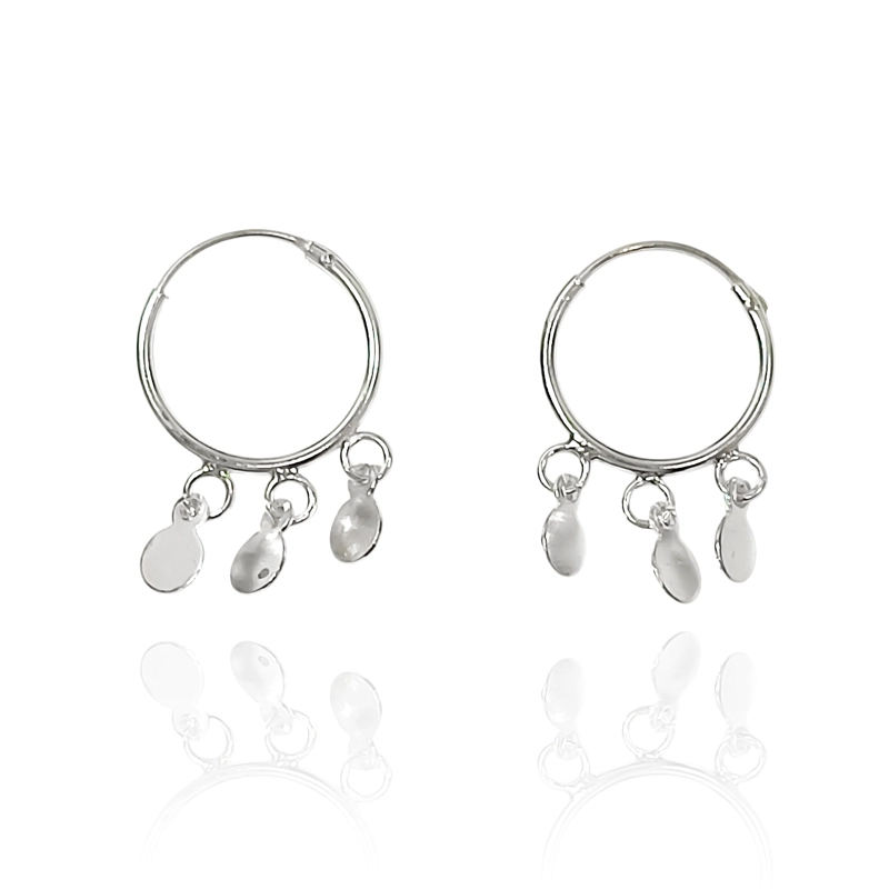 AROS ARGOLLA 3 CIRCULOS COLGANTES PLATA FINA 925 - 1