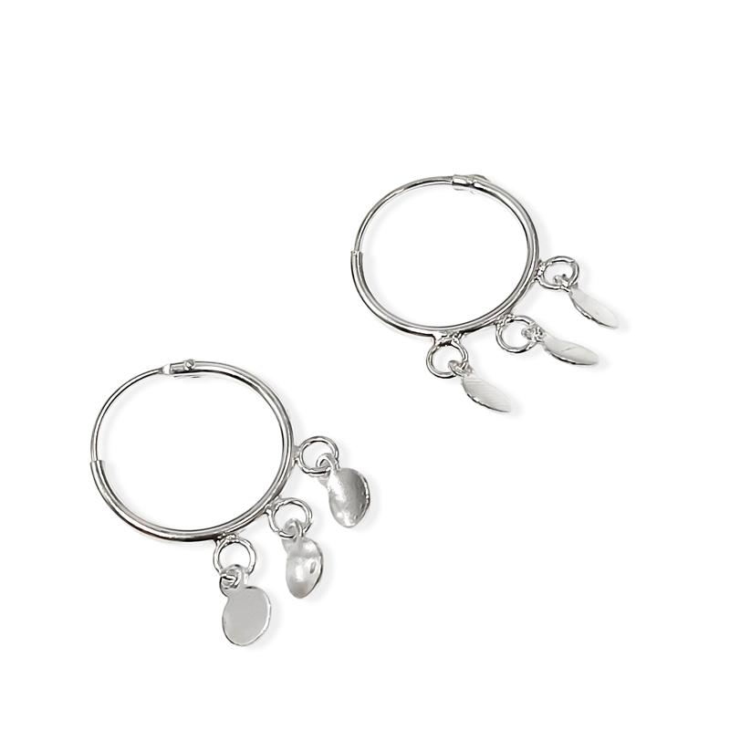 AROS ARGOLLA 3 CIRCULOS COLGANTES PLATA FINA 925 - 2