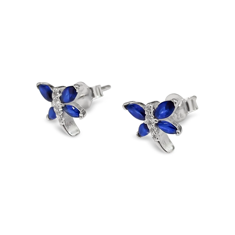AROS LIBE LULA CIRCON AZUL PLATA FINA 925 - 2