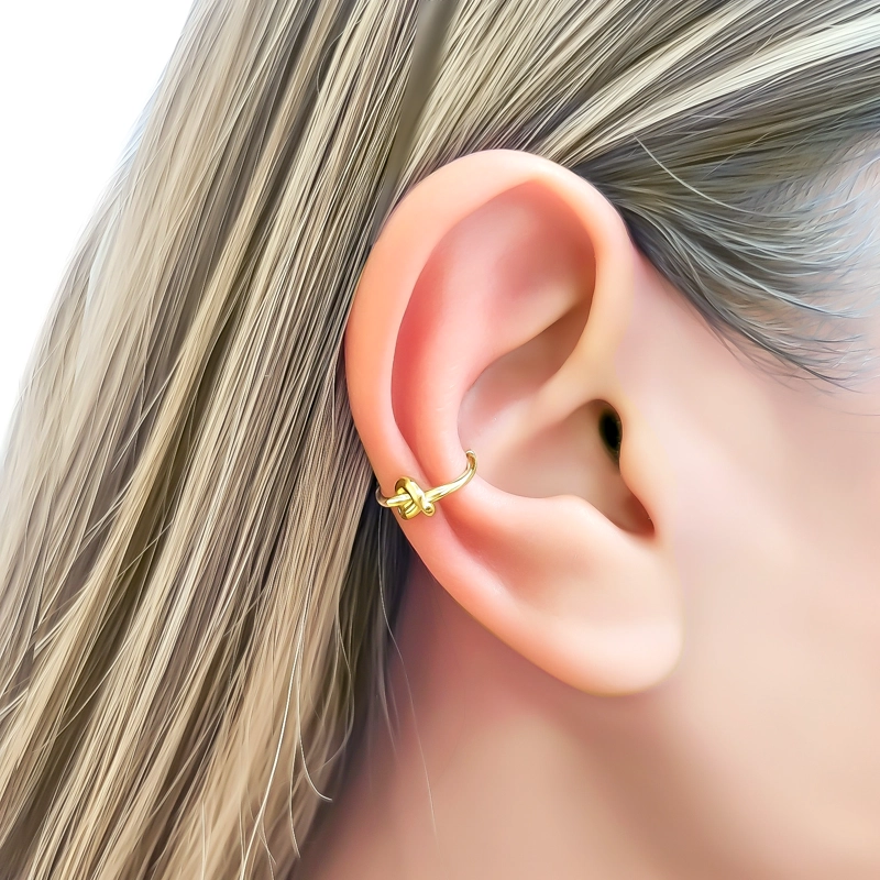 ARO EAR CUFF NUDO ENCHAPADO ORO 18K - 3