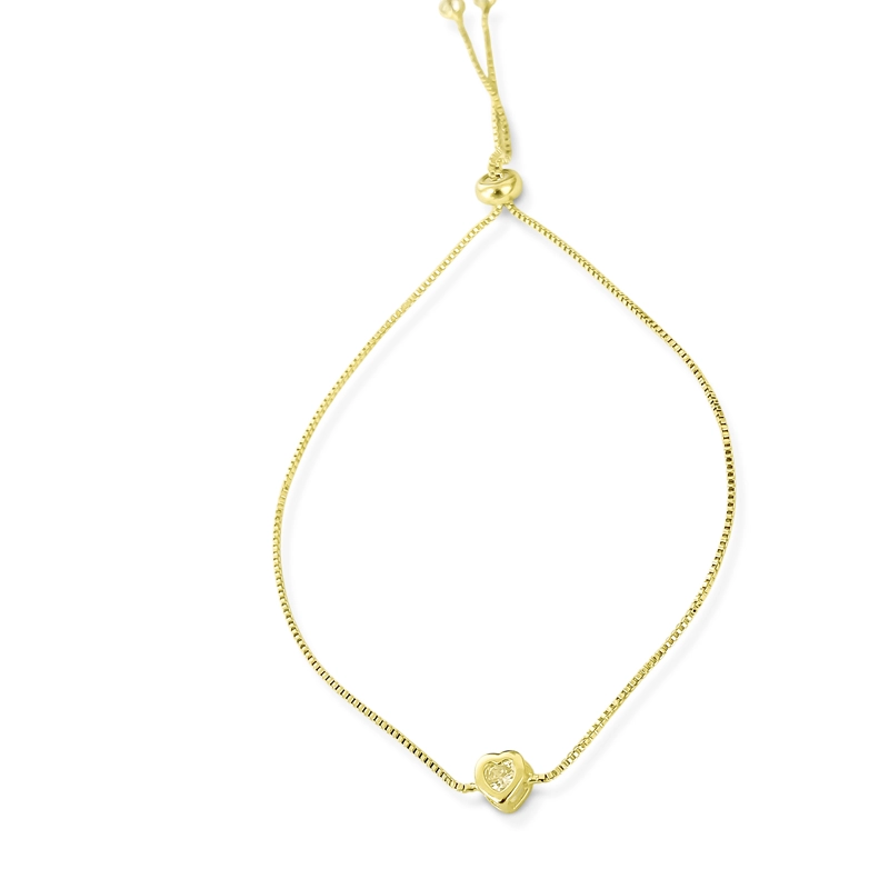 PULSERA CORAZON CIRCON VENECIANA ENCHAPADO ORO 18K AJUSTABLE - 2
