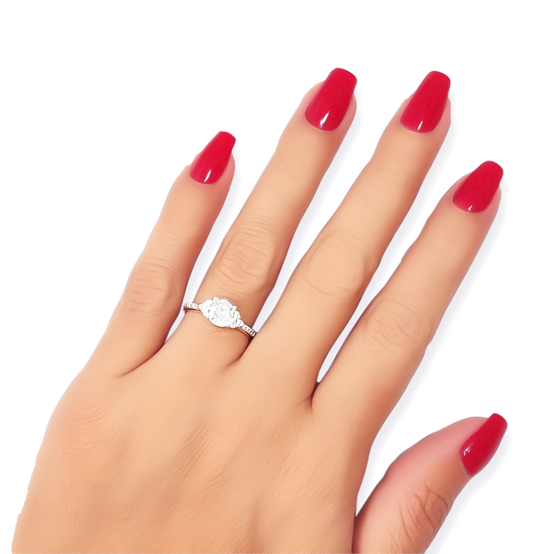ANILLO CIRCON BLANCO TRIQUETA #20 PLATA FIN 925 - 3