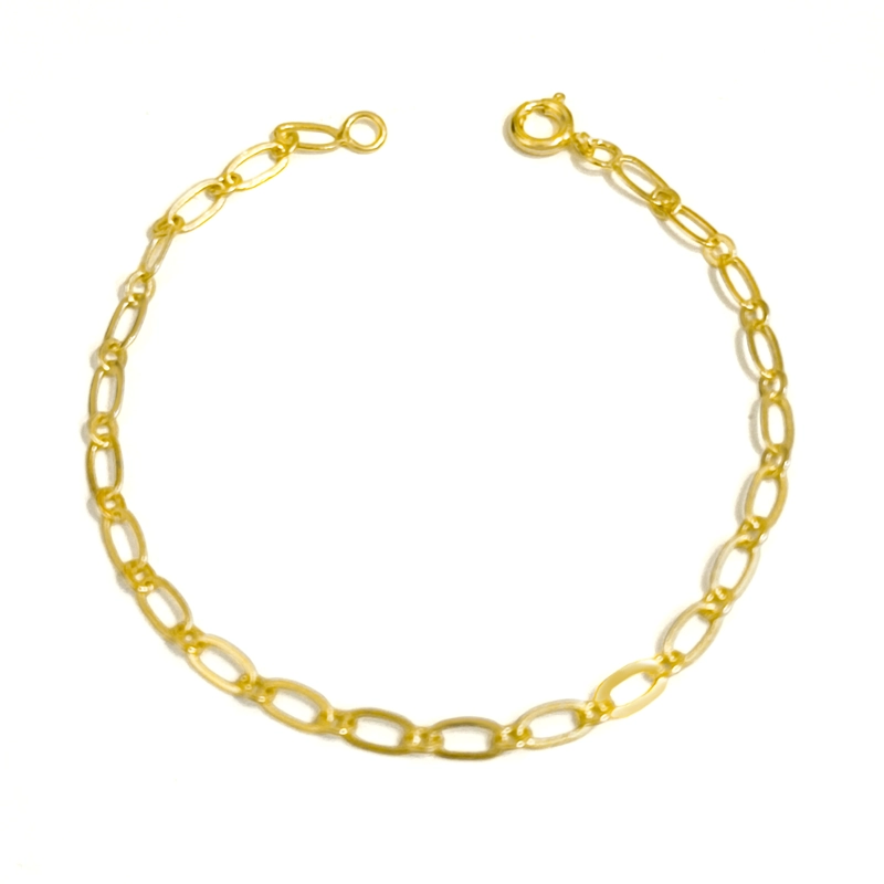 PULSERA ESLABON OVALADO ENCHAPADO ORO 18 K - 1