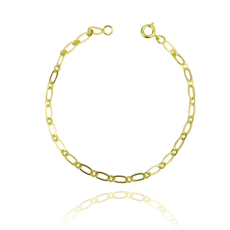 PULSERA ESLABON OVALADO ENCHAPADO ORO 18 K - 2