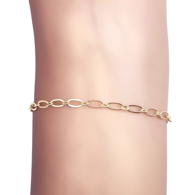 PULSERA ESLABON OVALADO ENCHAPADO ORO 18 K - 3