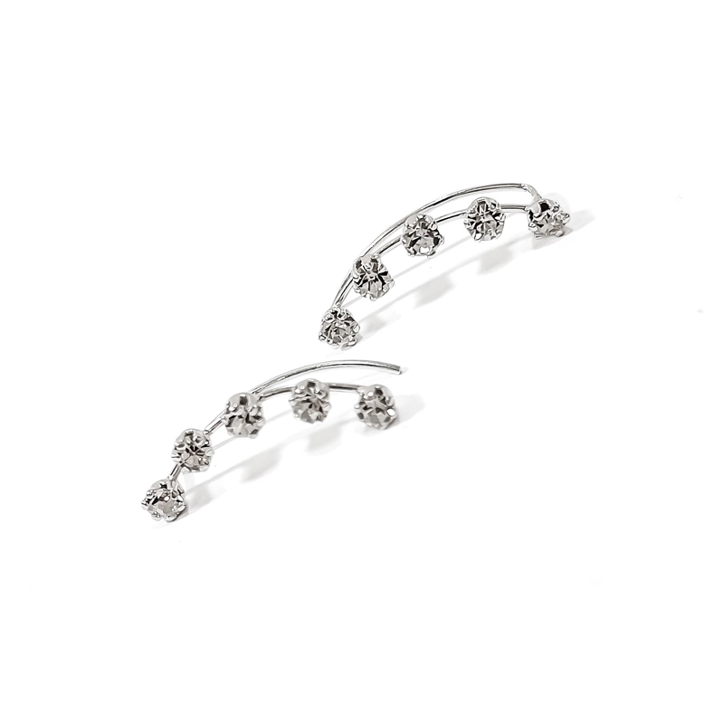 AROS TREPADORES 5 STRASS BLANCO PLATA FINA 925 - 1