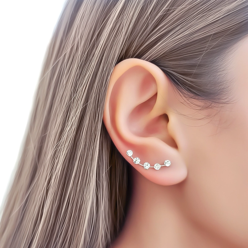 AROS TREPADORES 5 STRASS BLANCO PLATA FINA 925 - 2