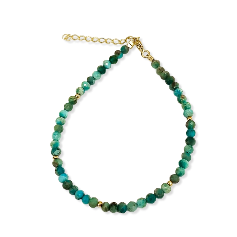 PULSERA APATITA FACETADA 3MM ENCHAPADO ORO 18K - 2