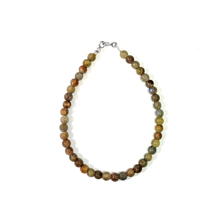 PULSERA LABRADORITA 4MM PLATA FINA 925 - 1
