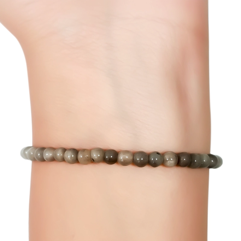 PULSERA LABRADORITA 4MM PLATA FINA 925 - 3