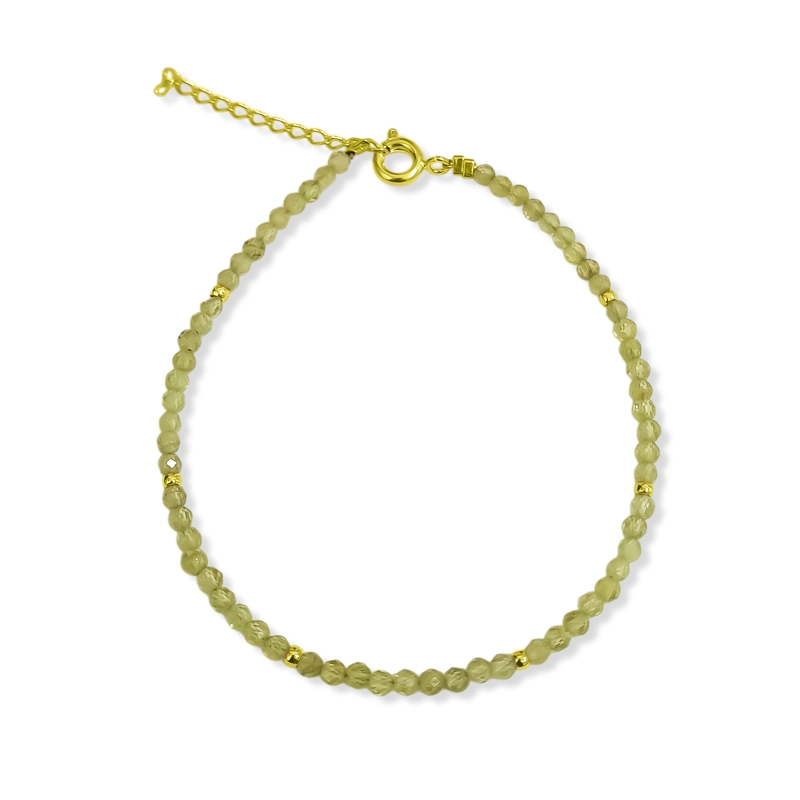 PULSERA PERIDOT FACETADO 2MM ENCHAPADO ORO 18K - 1