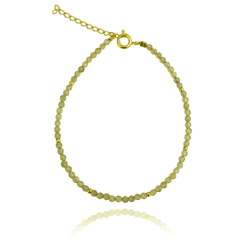 PULSERA PERIDOT FACETADO 2MM ENCHAPADO ORO 18K - 2