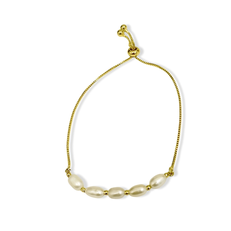 PULSERA PERLA DE RIO VENECIANA ENCHAPADO ORO 18K ADAPTABLE - 2